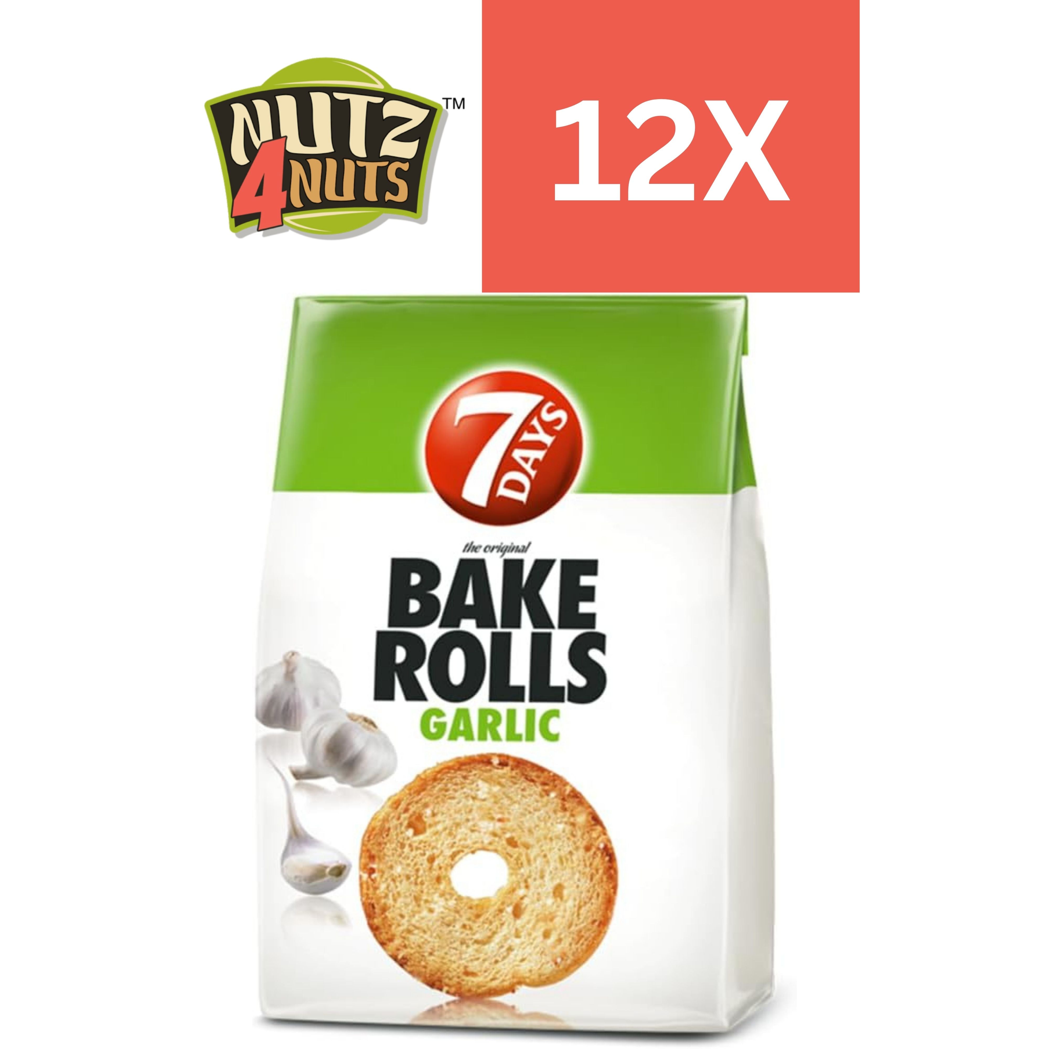 7 Days Bake Rolls Garlic Flavor 12X80g – Nutz4Nuts