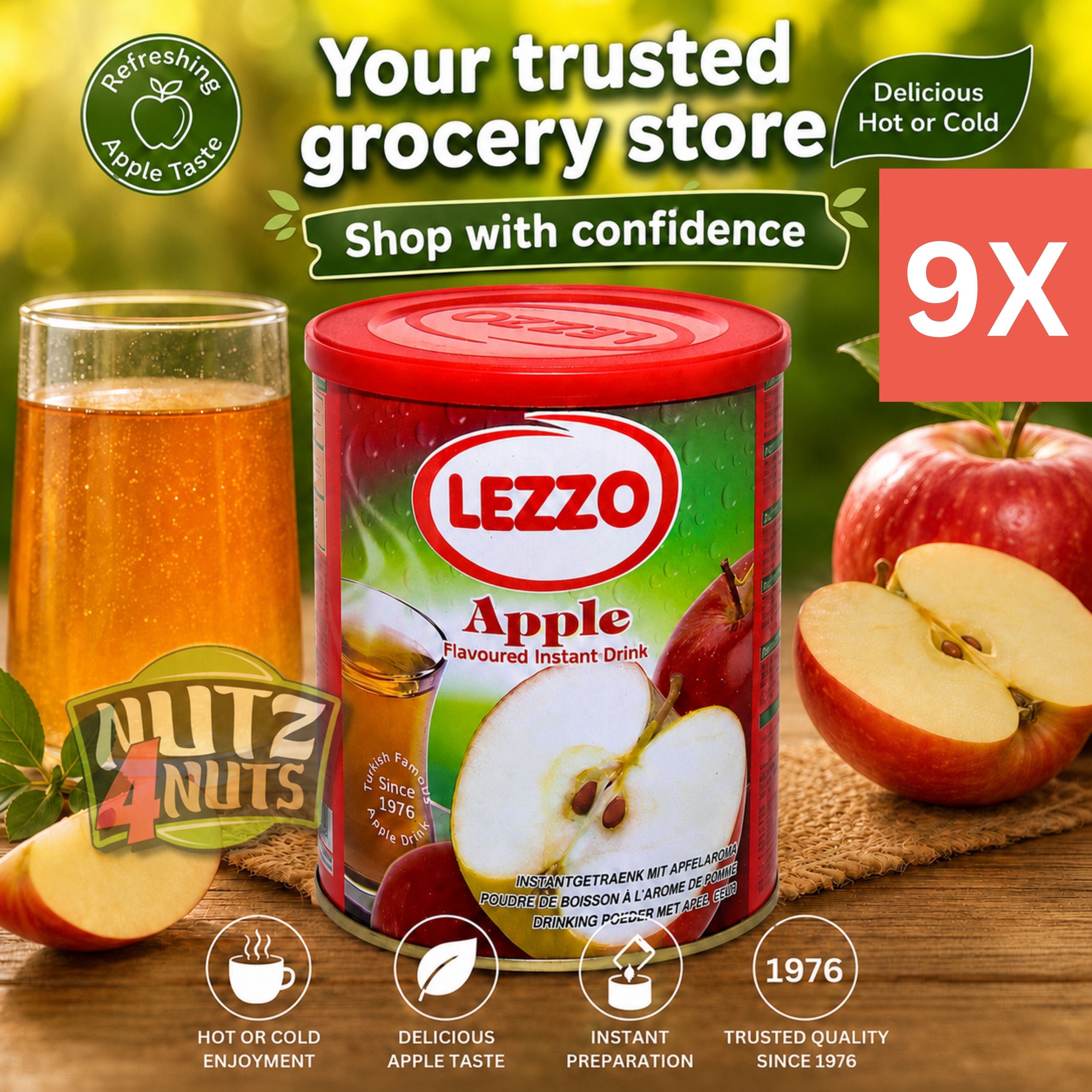 Lezzo Apple Flavoured Instant Drink 9X700g – Nutz4Nuts