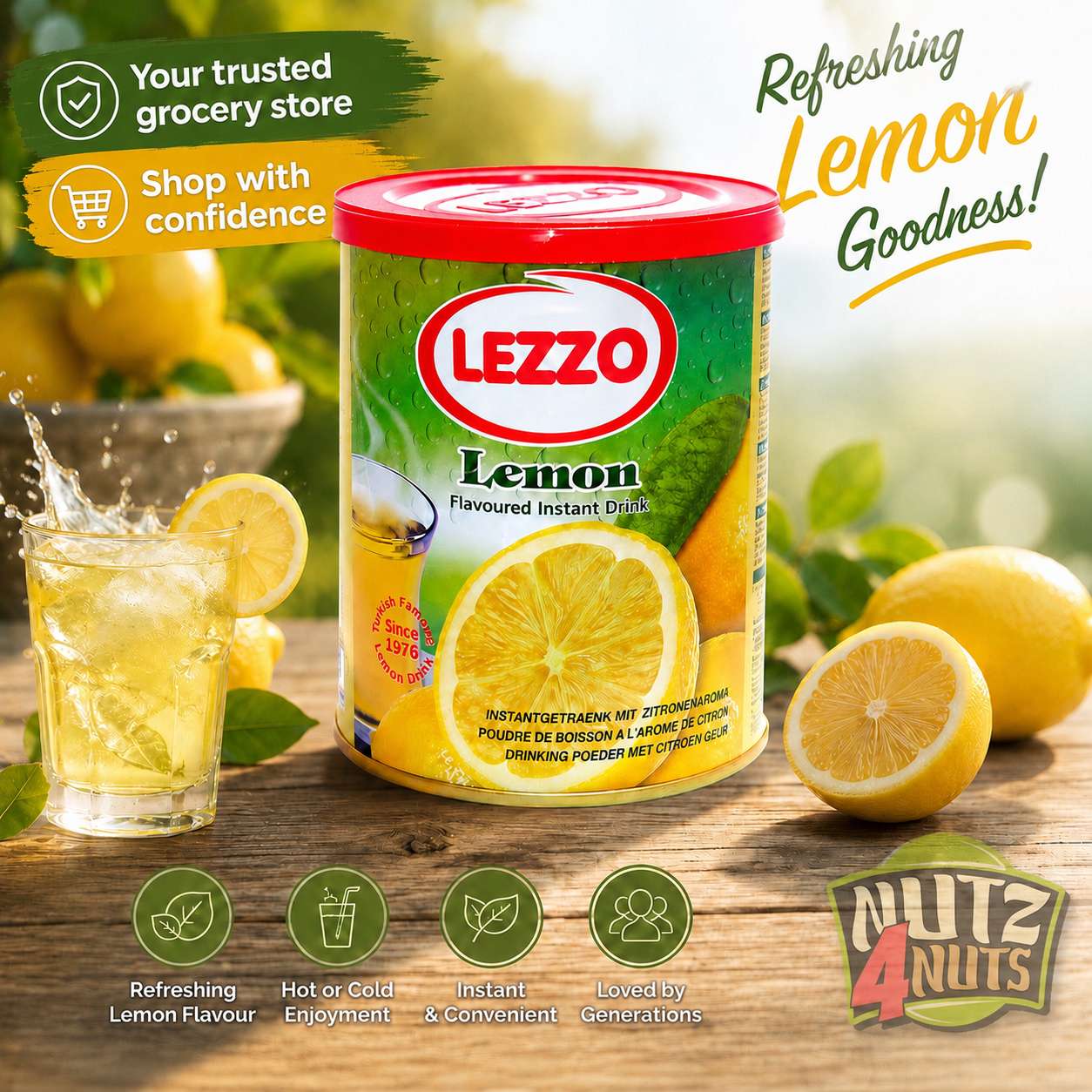 Lezzo Lezzo Lemon Flavoured Instant Drink 700g – Nutz4Nuts