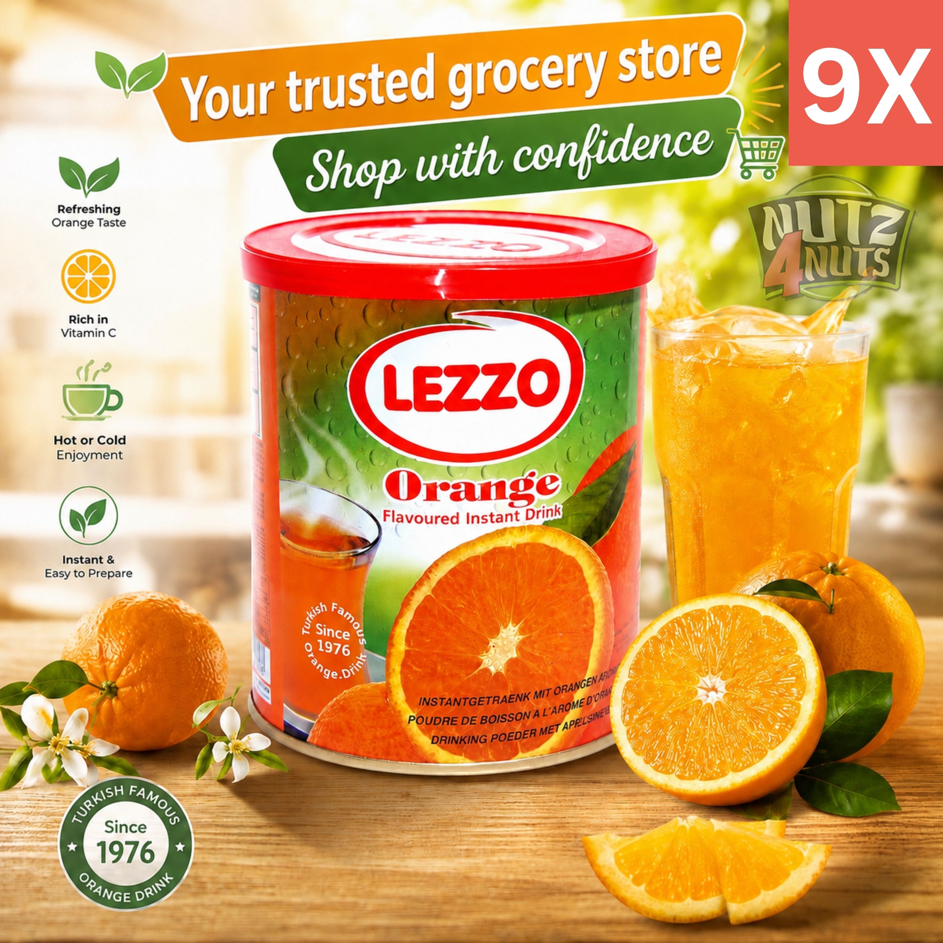 Lezzo Orange Flavoured Instant Drink 9X700g – Nutz4Nuts
